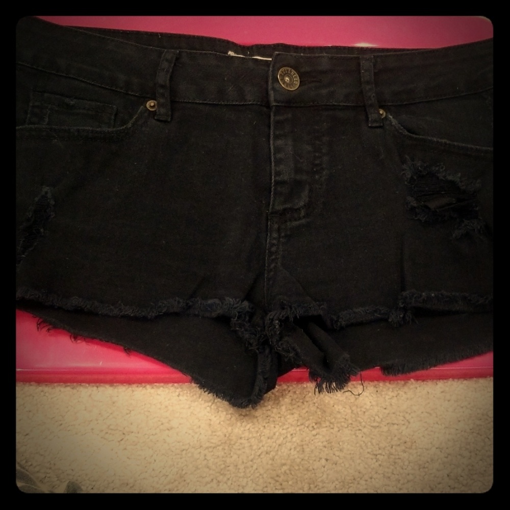 Black Jean Shorts